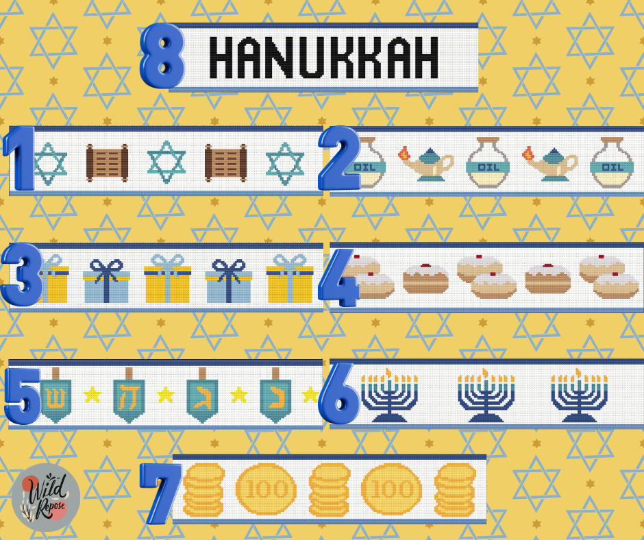 Hanukkah Sampler Crochet Pattern – Festive Stripes Design
