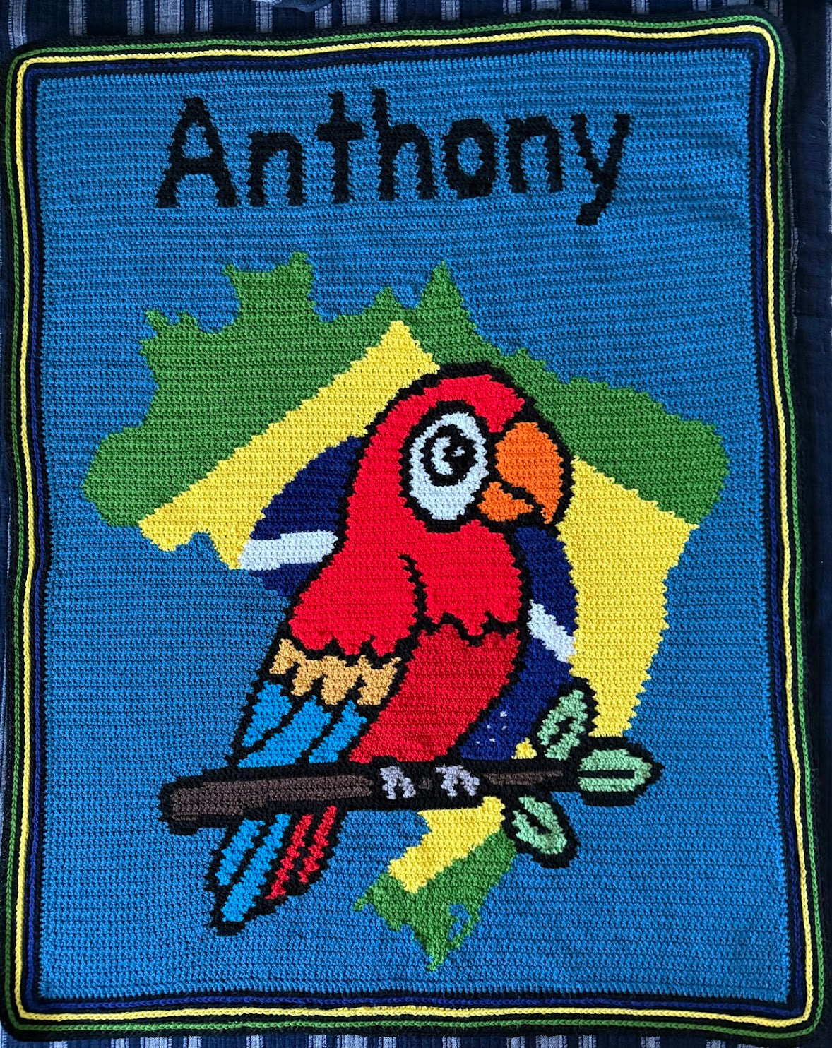 Parrot Brazil Crochet Pattern 120 X 140