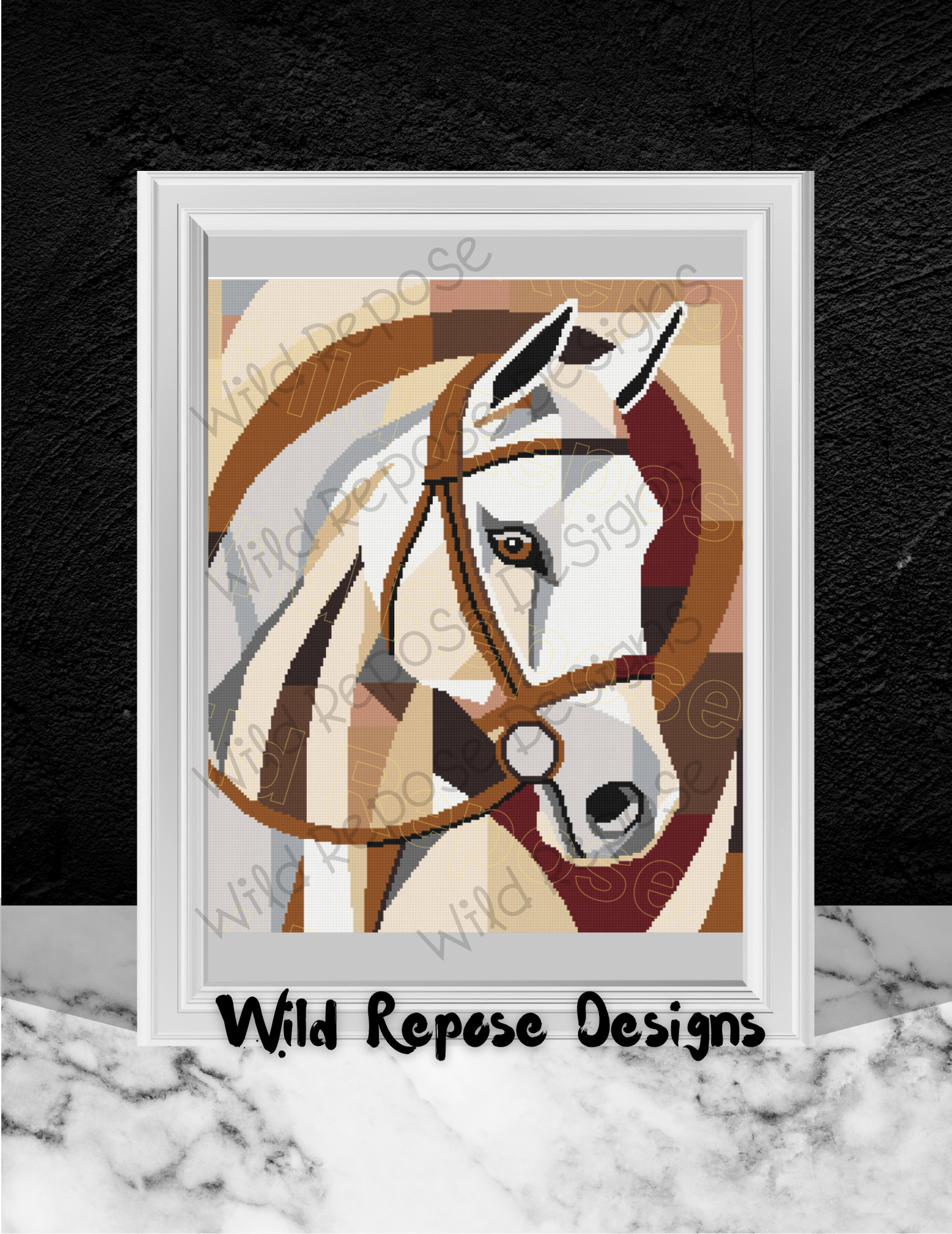 Horse in Pieces Crochet Pattern 200 x 240