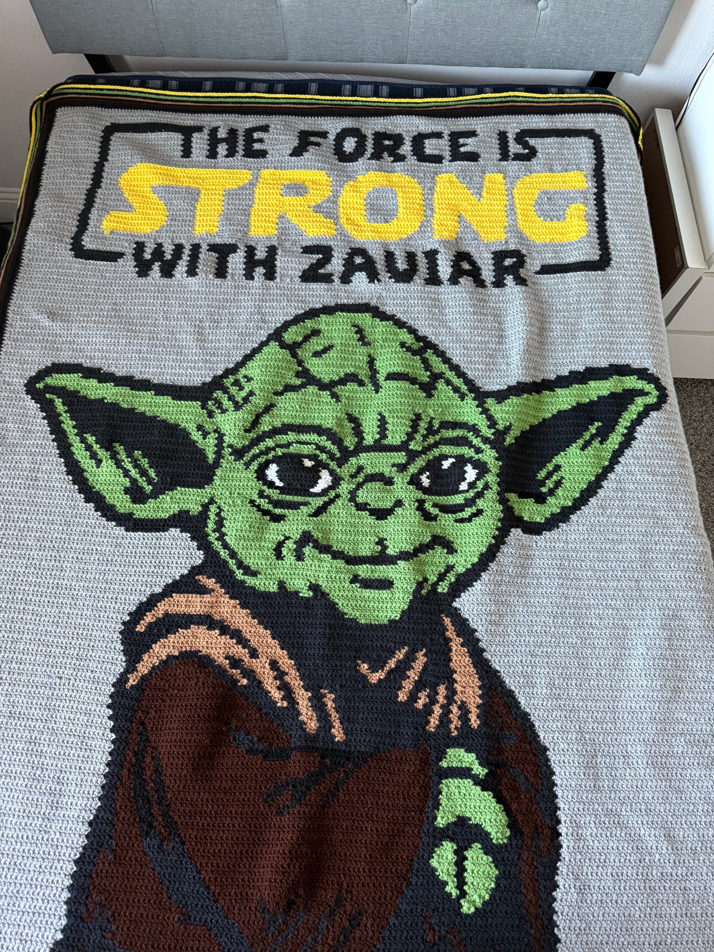 Yoda CUSTOM NAME Crochet Pattern 190x220