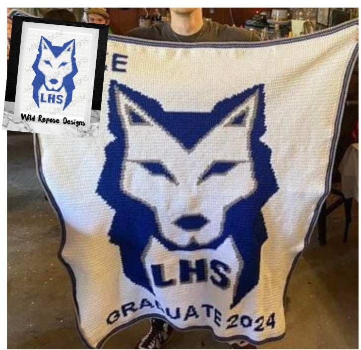 Lakeview Huskies Crochet Pattern 150x180