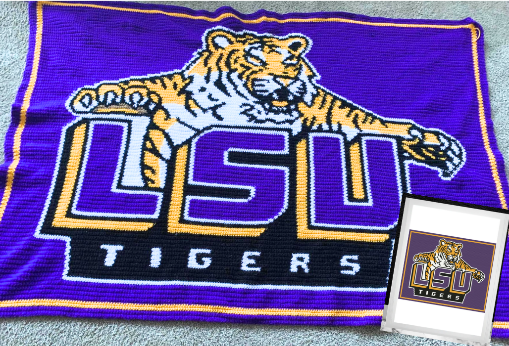 LSU TIGER Crochet Pattern 240X192
