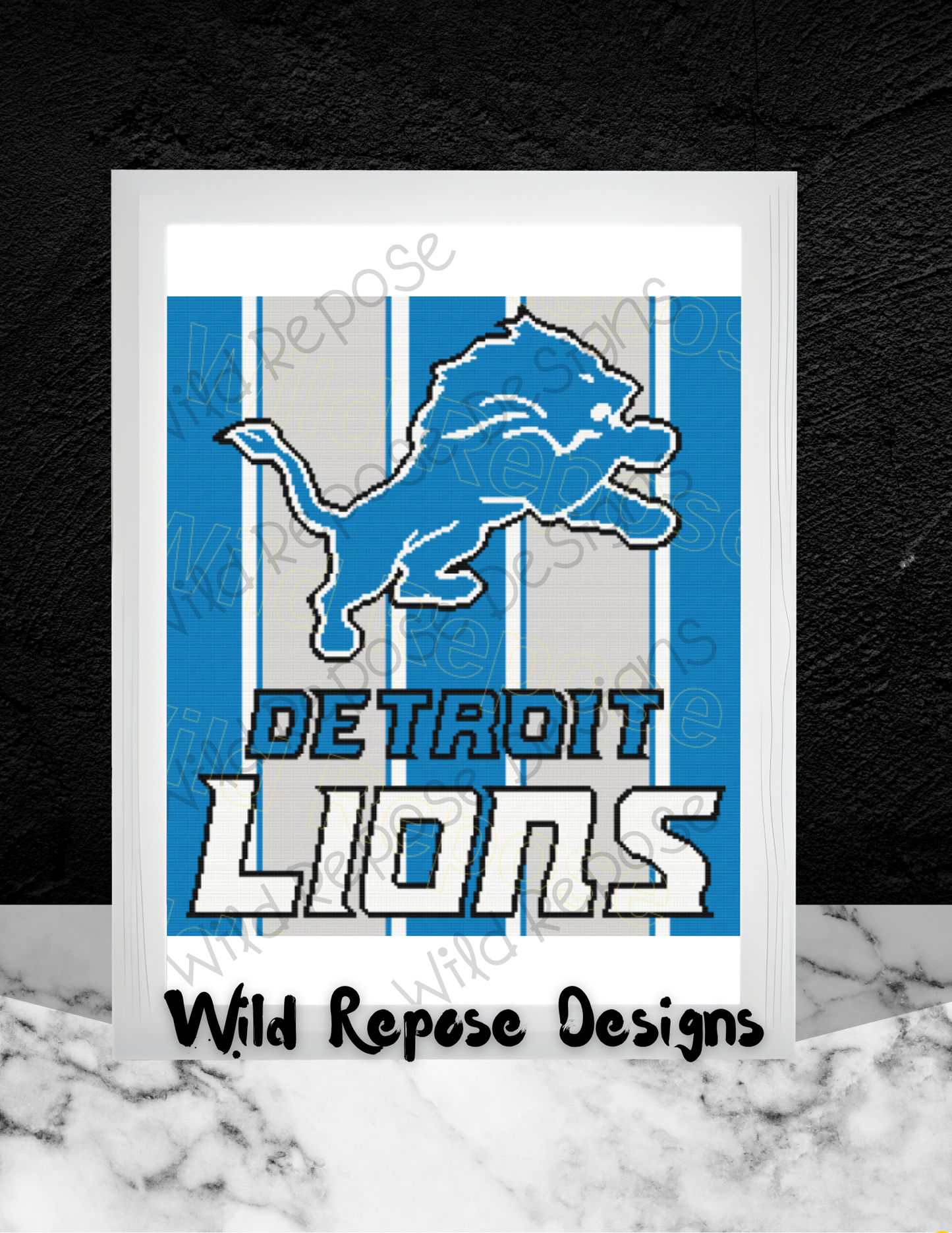 Detroit Lions Crochet Pattern 200 x 220