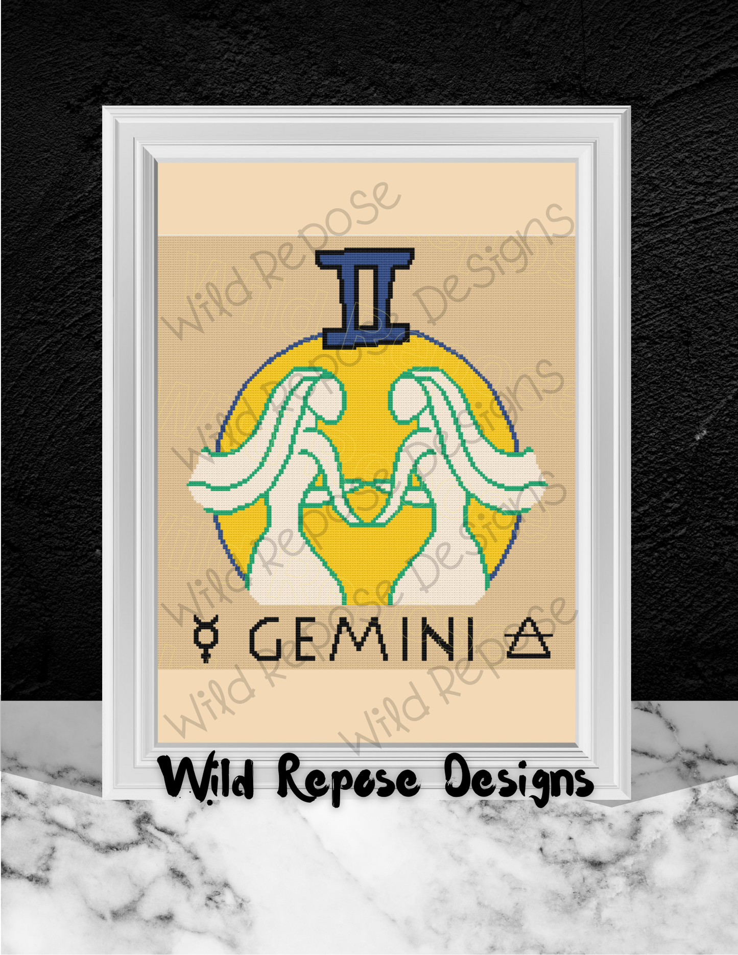 Gemini Zodiac Crochet Pattern 180 x 180