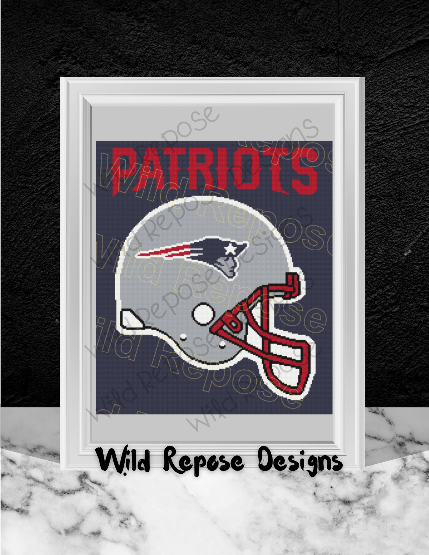 NEW ENGLAND PATRIOTS Helmet Crochet Pattern 190 x 220
