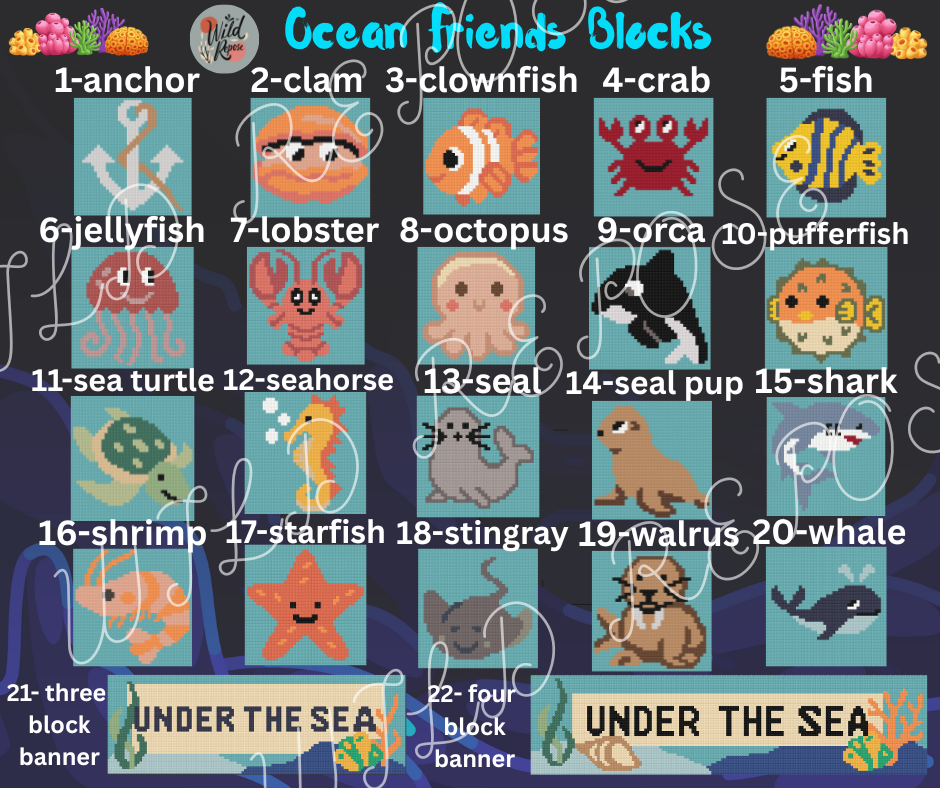 OCEAN FRIENDS BIG BUNDLE - SC Blocks & Banners