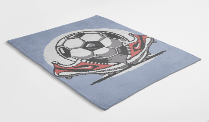 FUTBALL Soccer Ball and Cleats Blanket Crochet Pattern 160x160