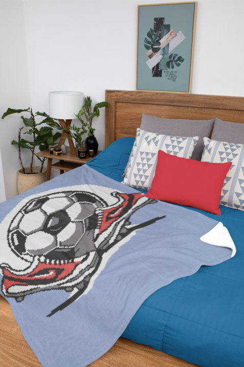 FUTBALL Soccer Ball and Cleats Blanket Crochet Pattern 160x160