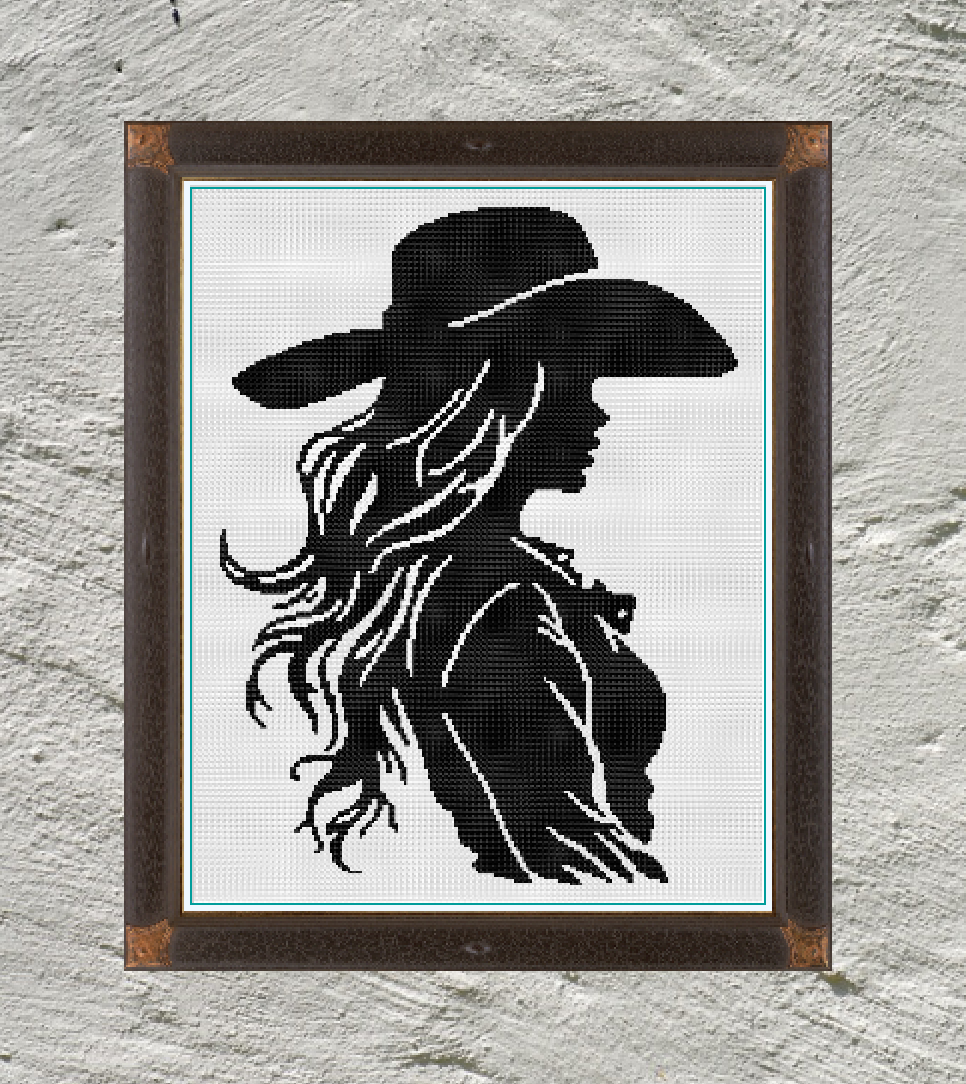 Cowgirl Silhouette Crochet Pattern 192x240