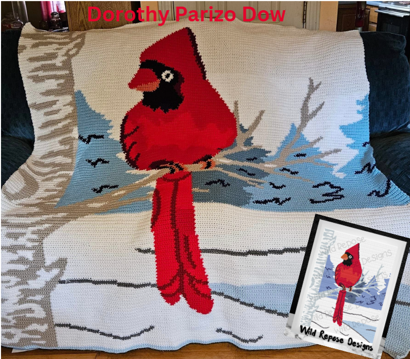 Winter Cardinal Crochet Pattern 192x240