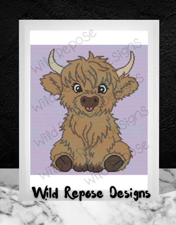 Highland Baby Cow Crochet Pattern 190x200