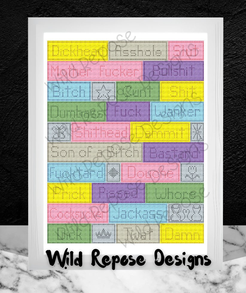 Swear Words with Bobble Crochet Pattern 255 x 330