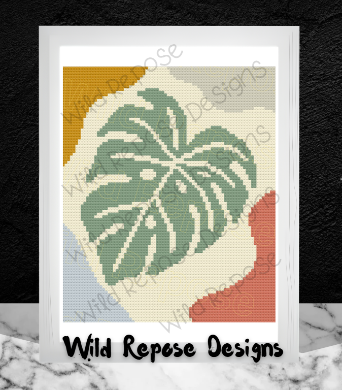 Monstera Boho Crochet Pattern C2C 80 X 95