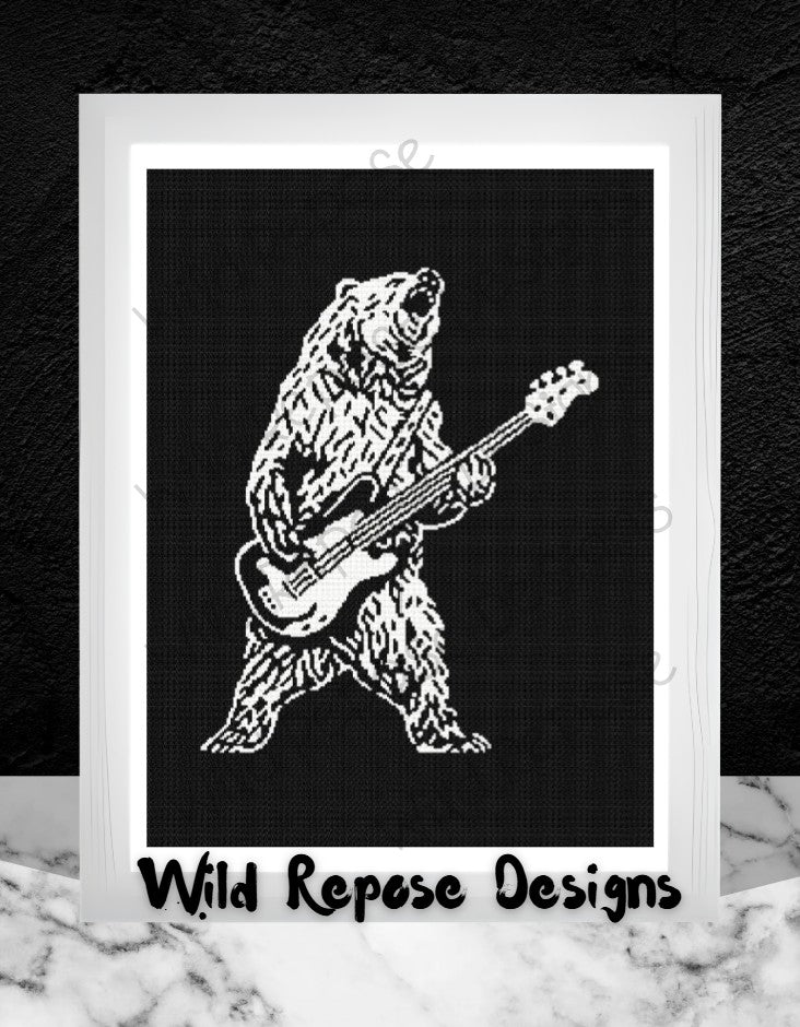 Bear Playing Bass Crochet Pattern 240x320