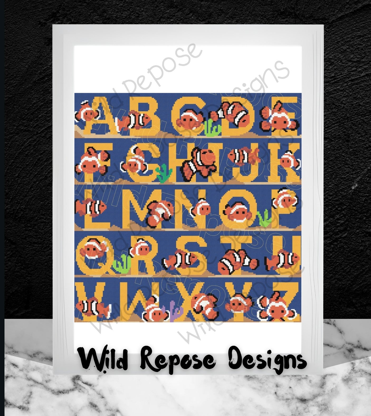 ABC Clownfish Crochet Pattern 190 x 190