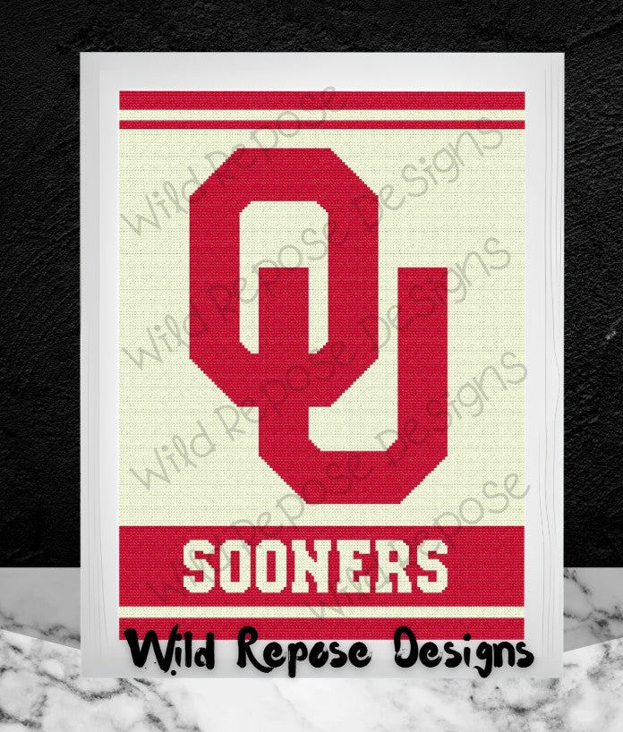 OU Oklahoma Sooners Crochet Pattern 160x200