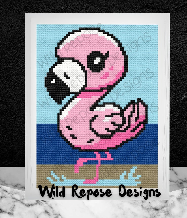 Flamingo Baby Crochet Pattern C2C 60 X 80
