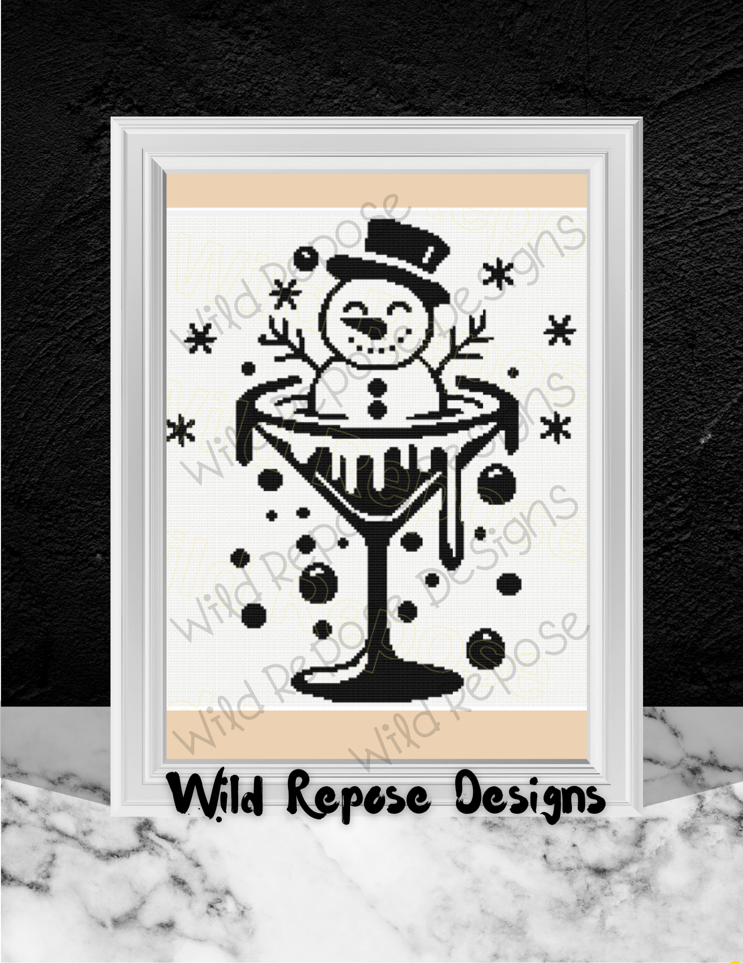 Snowman Cocktail Crochet Pattern 180 x 180