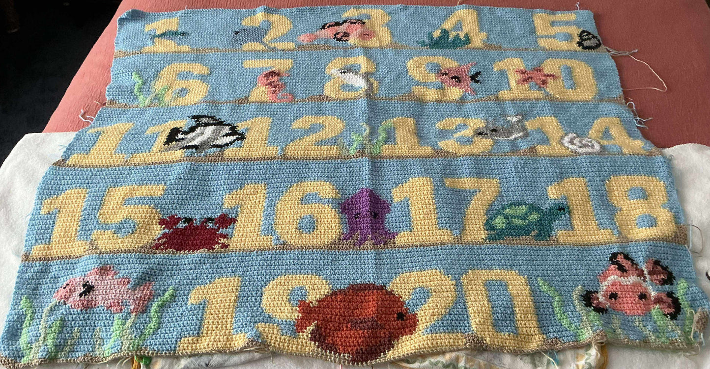 123 Marine Life Crochet Pattern 190 x 190