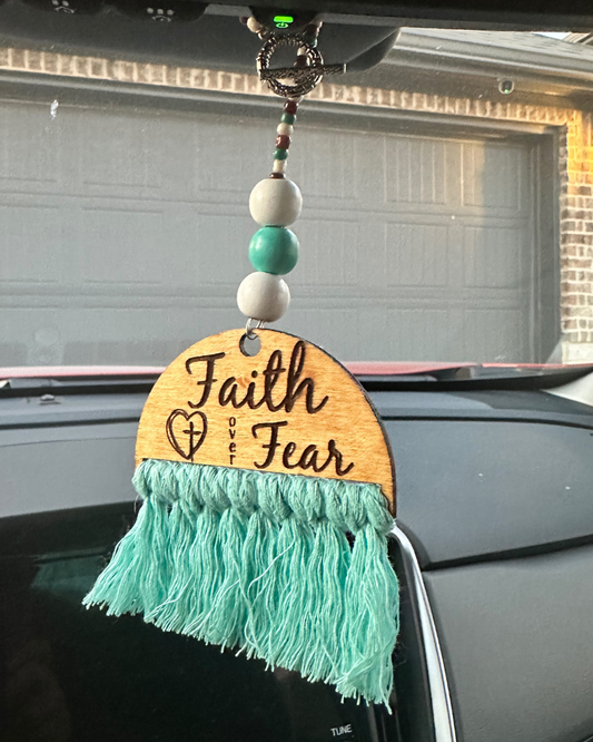 Faith Over Fear! Car Charm