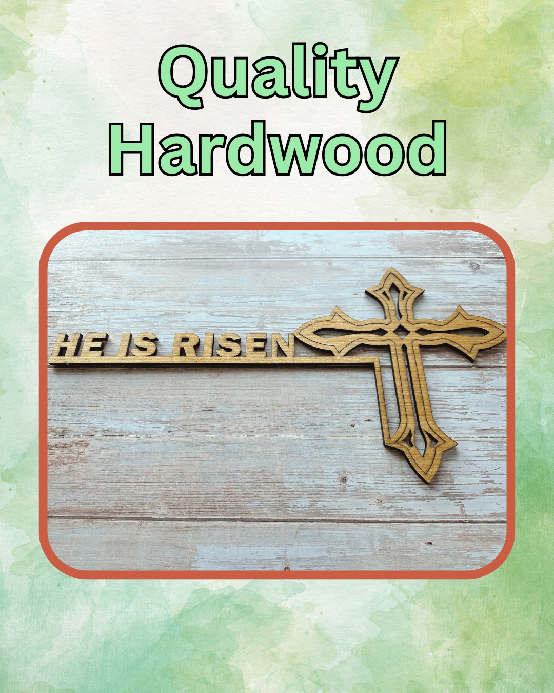 He Is Risen - Wall Decor-Budded Cross