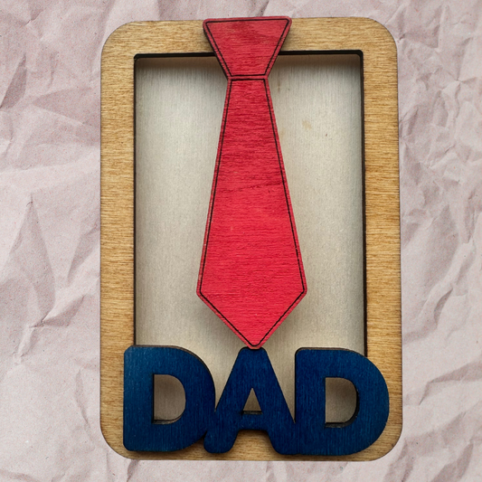 DAD Tie - Wooden Gift Card Holder