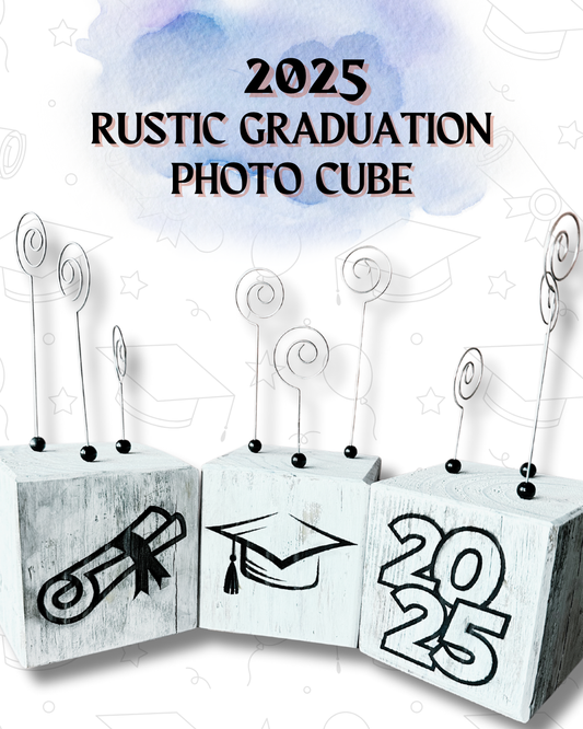 Rustic Wood Graduation Photo Holder – 2025