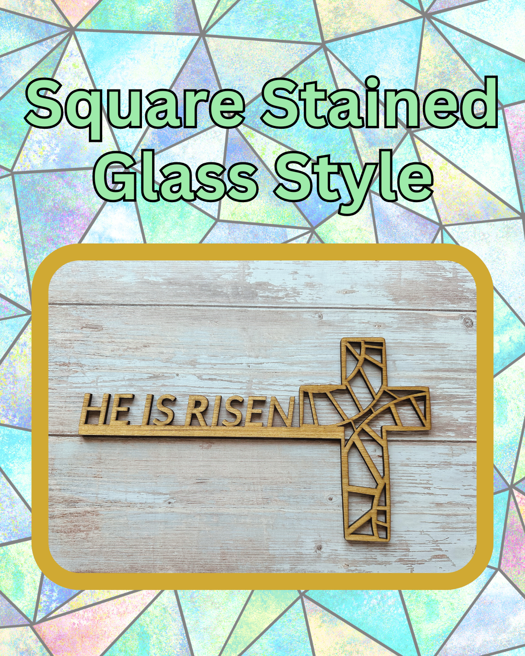 He Is Risen - Wall Decor-Square Cross