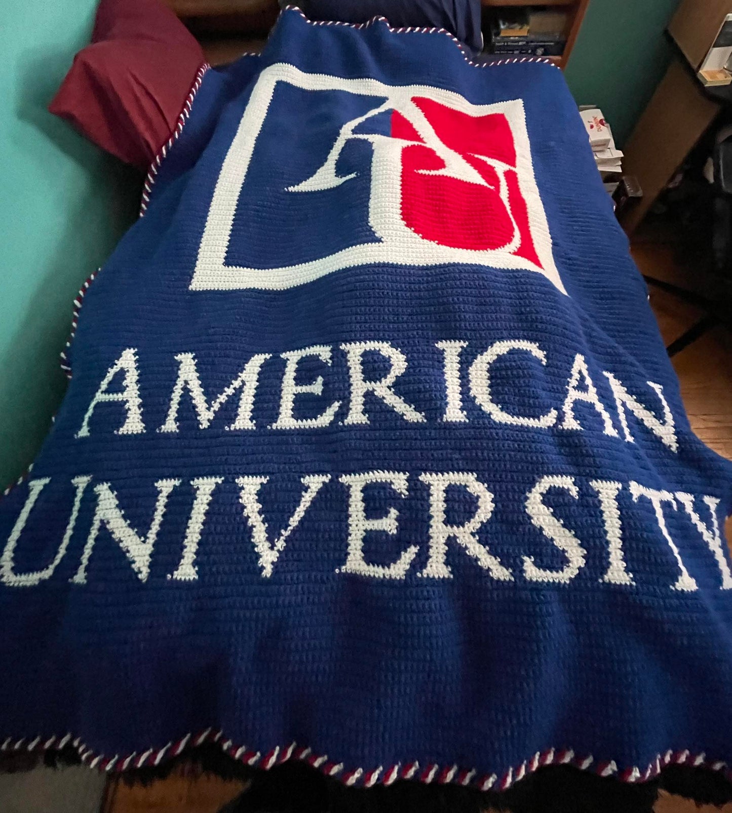 American University Logo Crochet Pattern 180 x 240