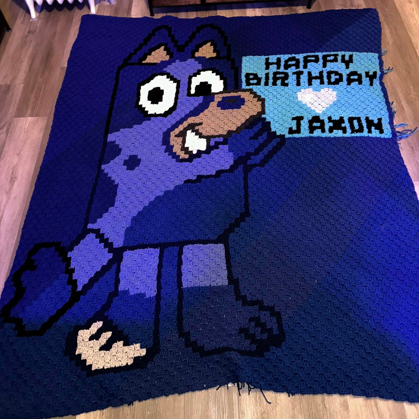 Bluey C2C Custom Name Crochet Pattern 84 x 95
