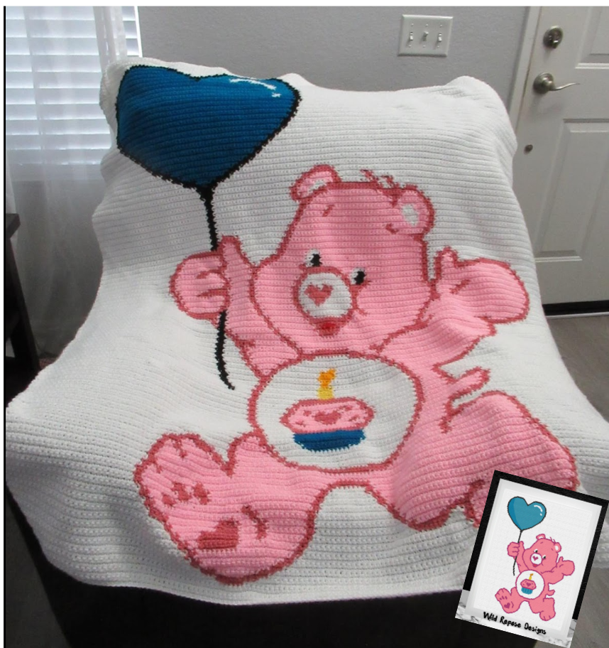 Care Bear with Balloon Crochet Pattern 144x192