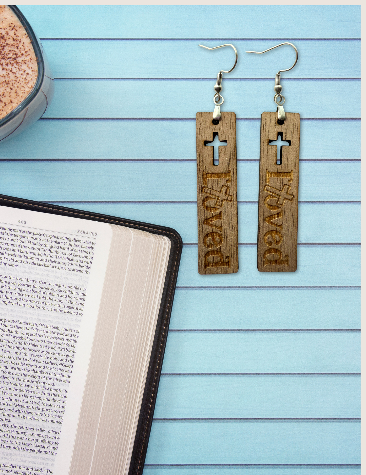 Christ Loved Walnut Wood Earrings – Faith-Inspired Handmade Jewelry