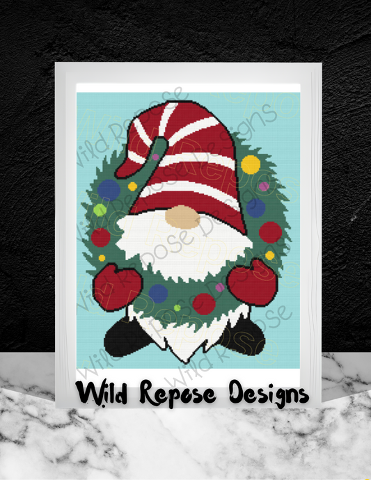 Gnome with Wreath Crochet Pattern 190 x 220