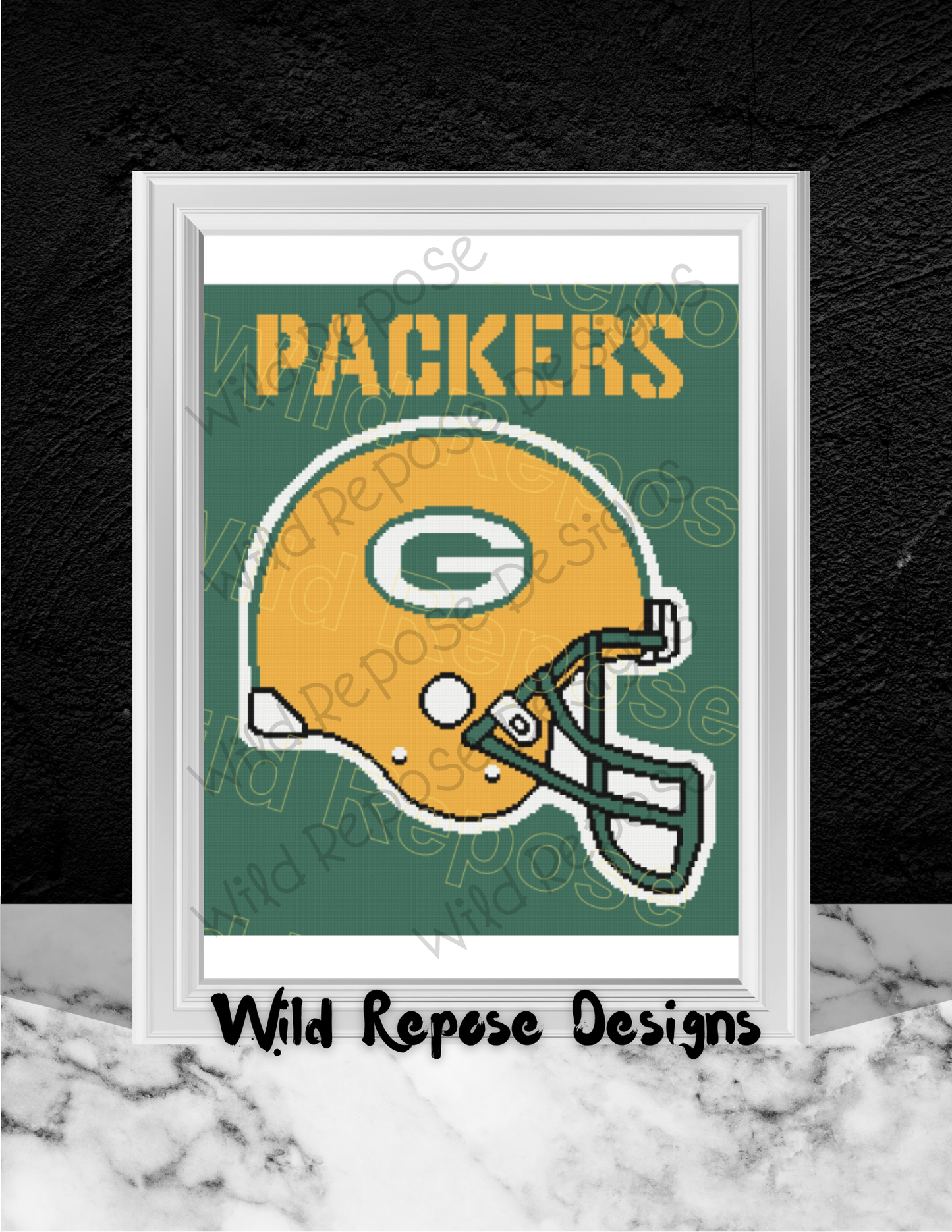 Green Bay Packers Helmet Crochet Pattern 190 x 220