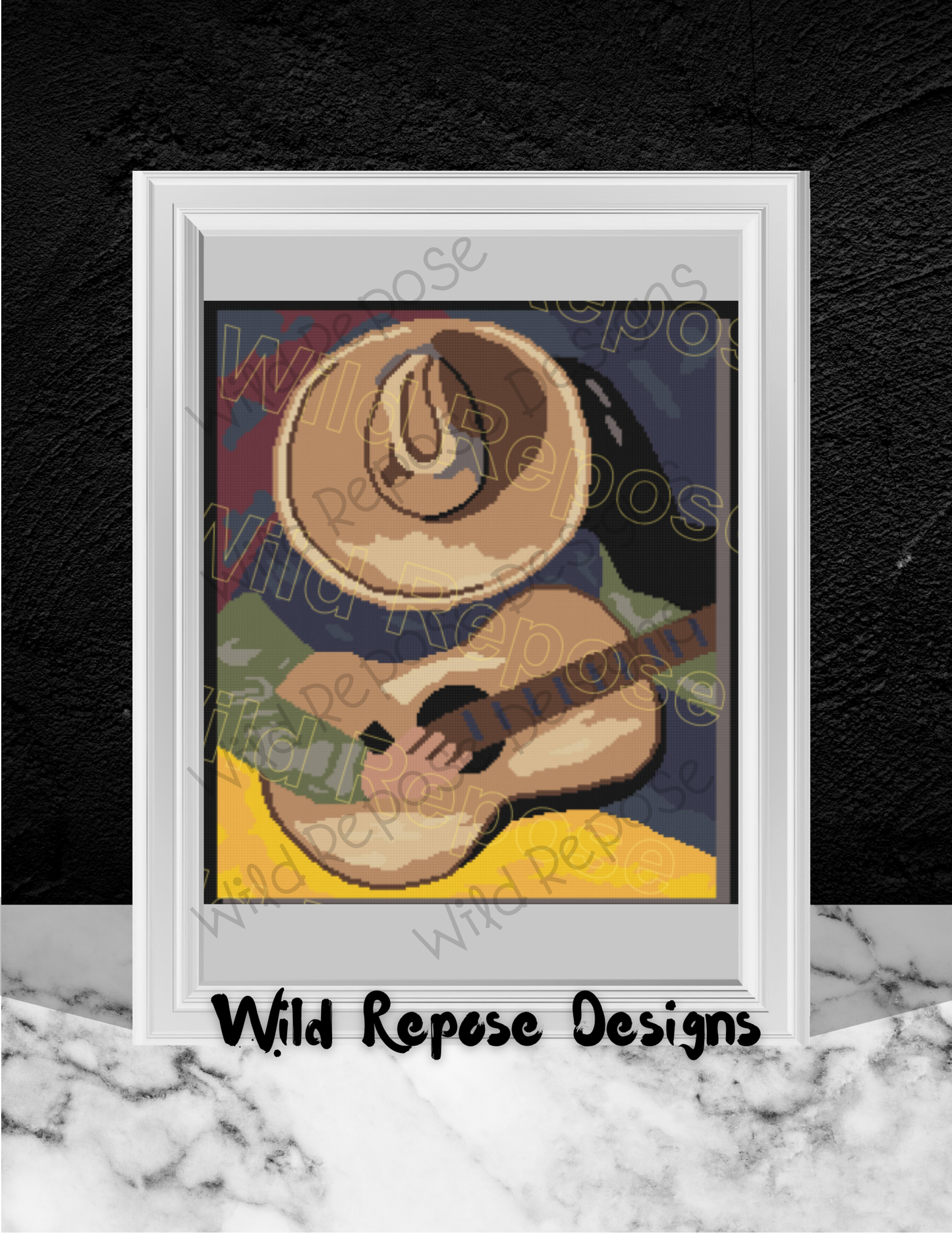 Guitar and Hat Crochet Pattern 200 x 240
