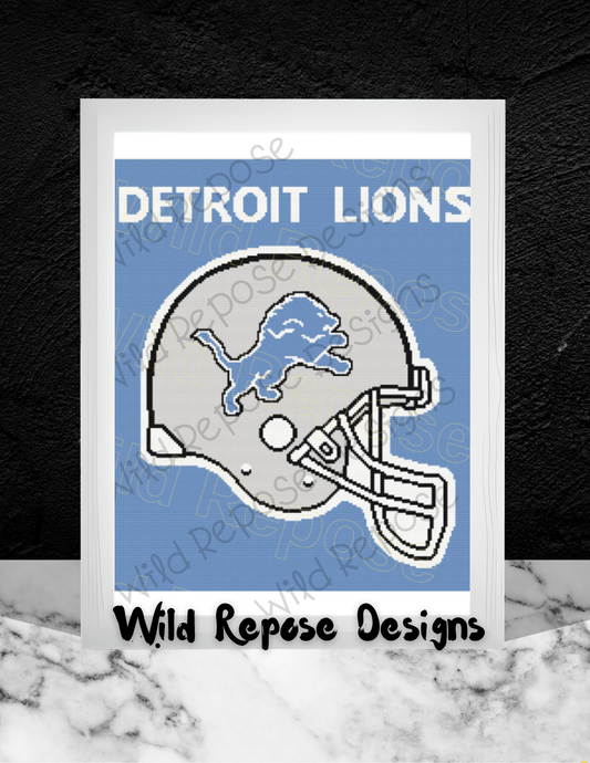 Detroit Lions Helmet Crochet Pattern 190 x 220