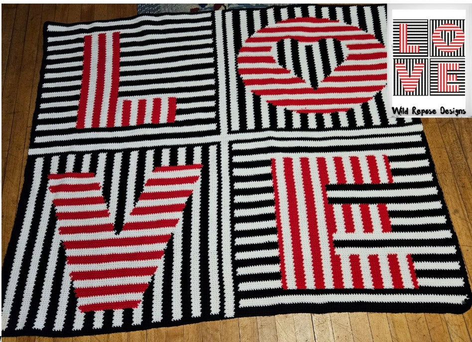 LOVE IN STRIPES Crochet Pattern 200x200