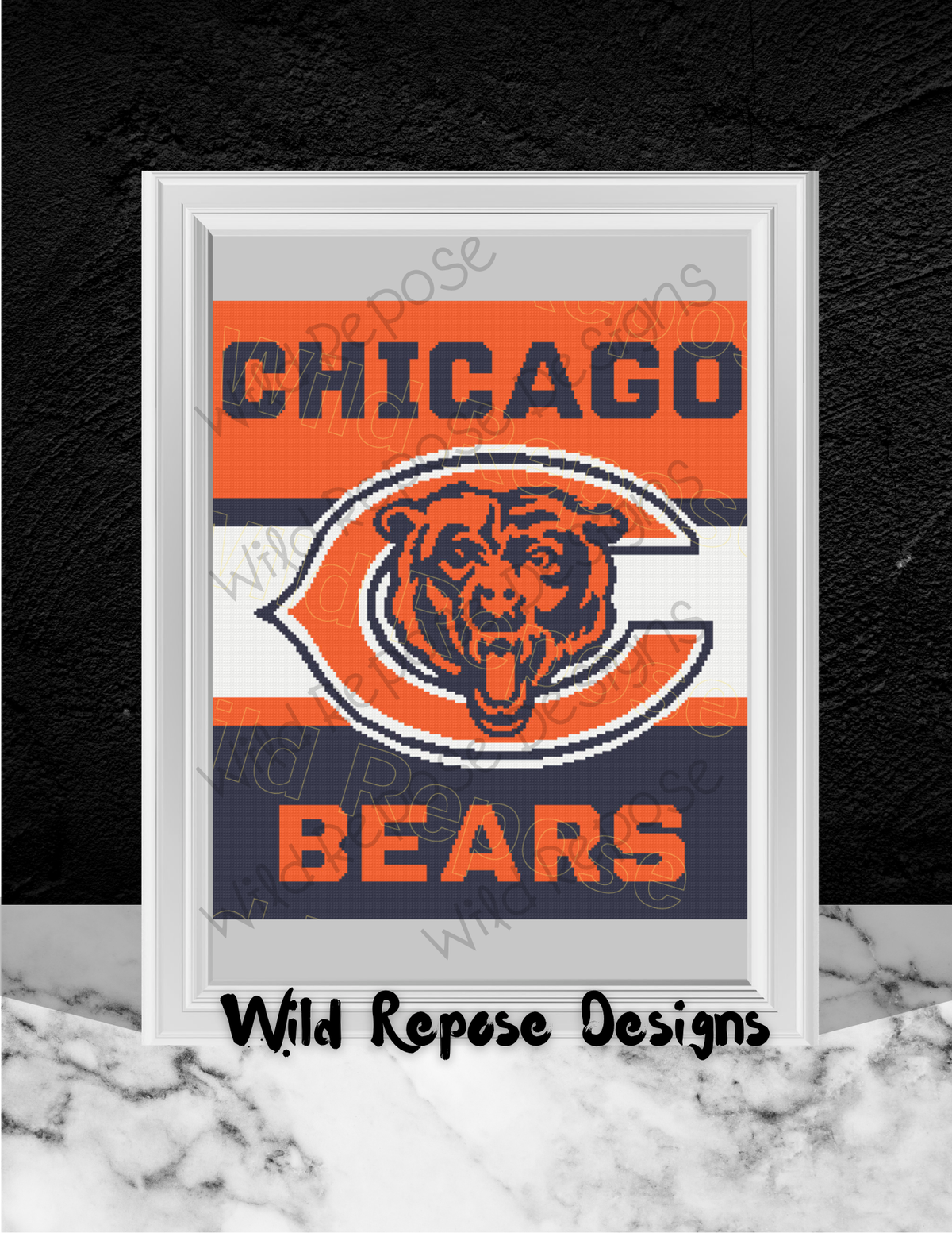 Chicago Bears Crochet Pattern 200 x 220