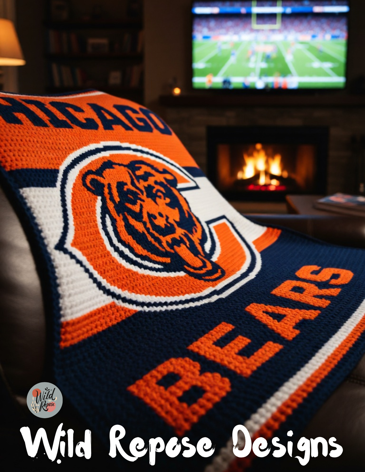 Chicago Bears Crochet Pattern 200 x 220