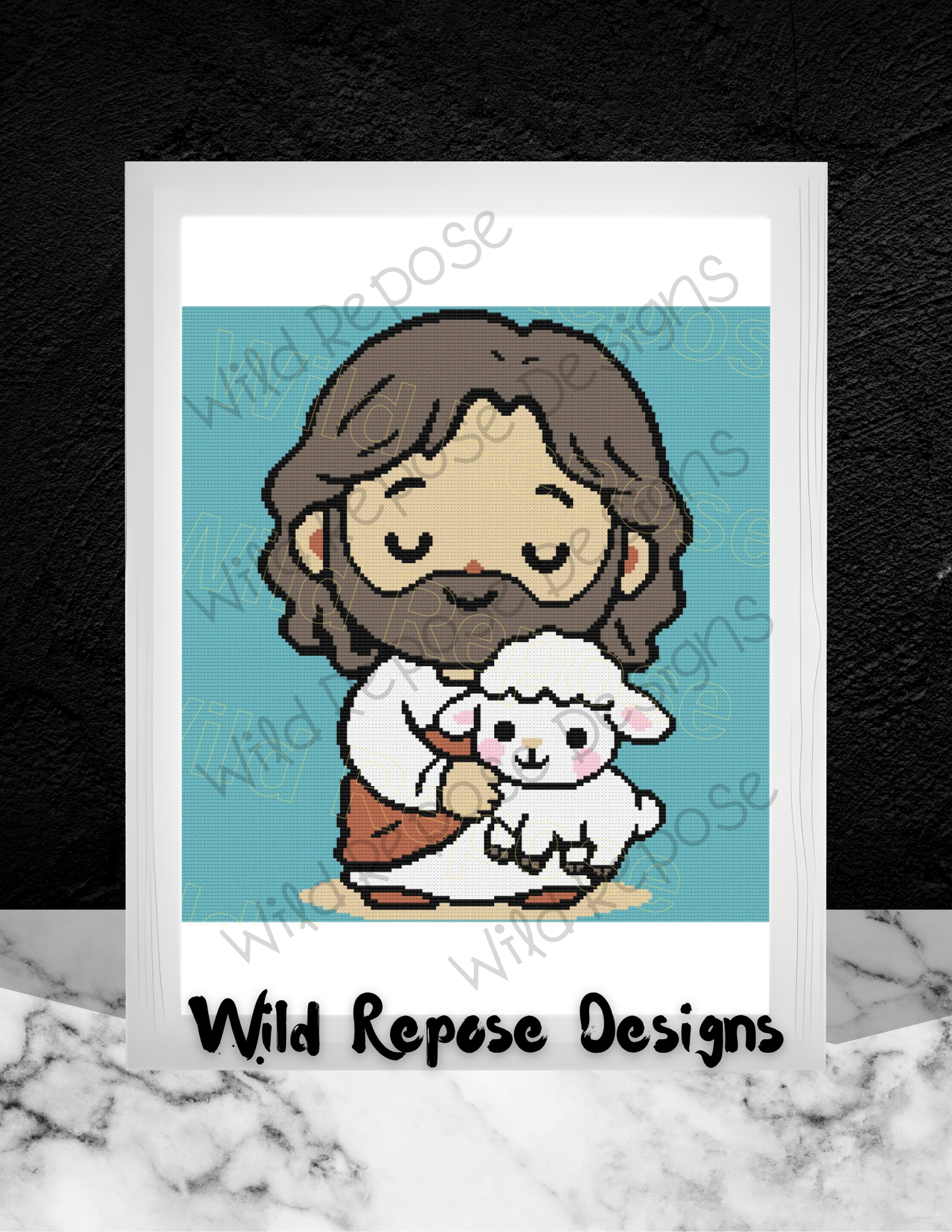 Jesus and Lamb Chibi Crochet Pattern 180 x 180