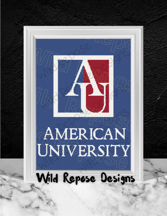 American University Logo Crochet Pattern 180 x 240