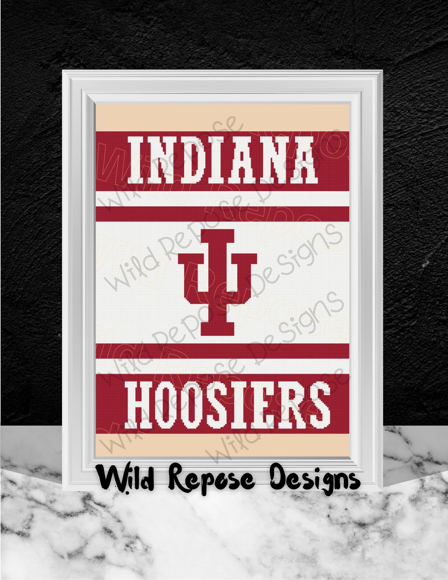 Indiana Hoosiers Crochet Pattern 190 x 200
