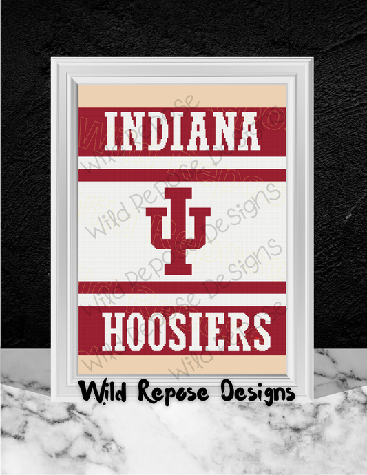 Indiana Hoosiers Crochet Pattern 190 x 200