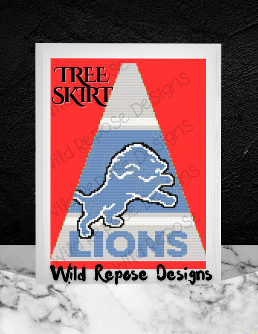 Detroit Lions NFL Tree Skirt Panel 104 x 130