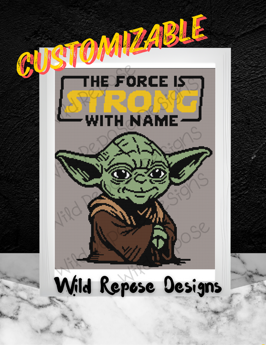 Yoda CUSTOM NAME Crochet Pattern 190x220