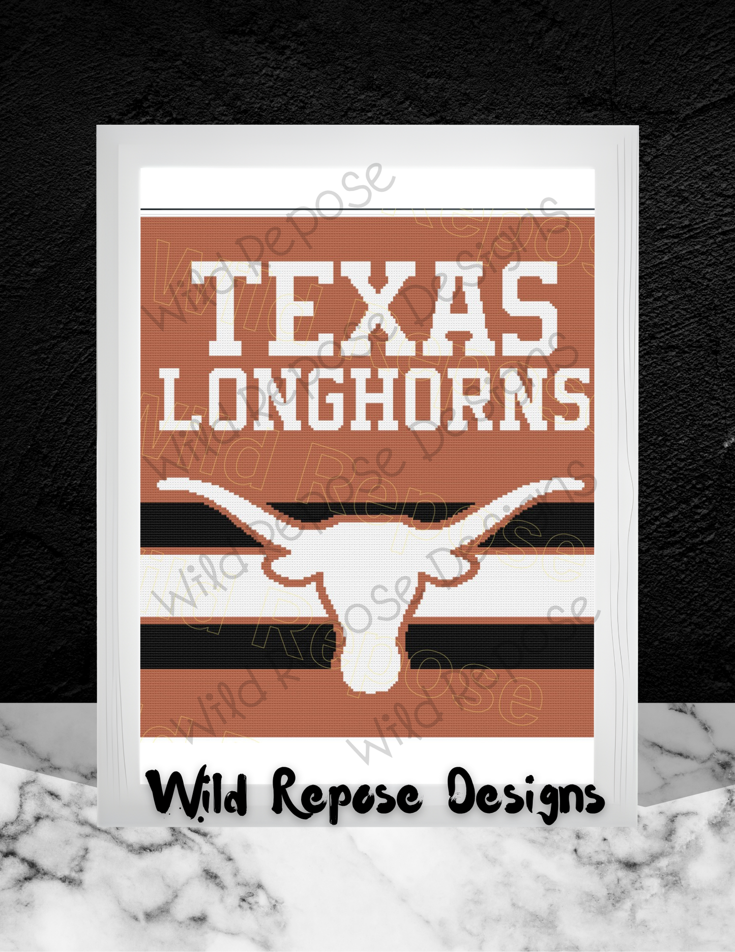 Texas Longhorns Stripes Crochet Pattern 190 x 210