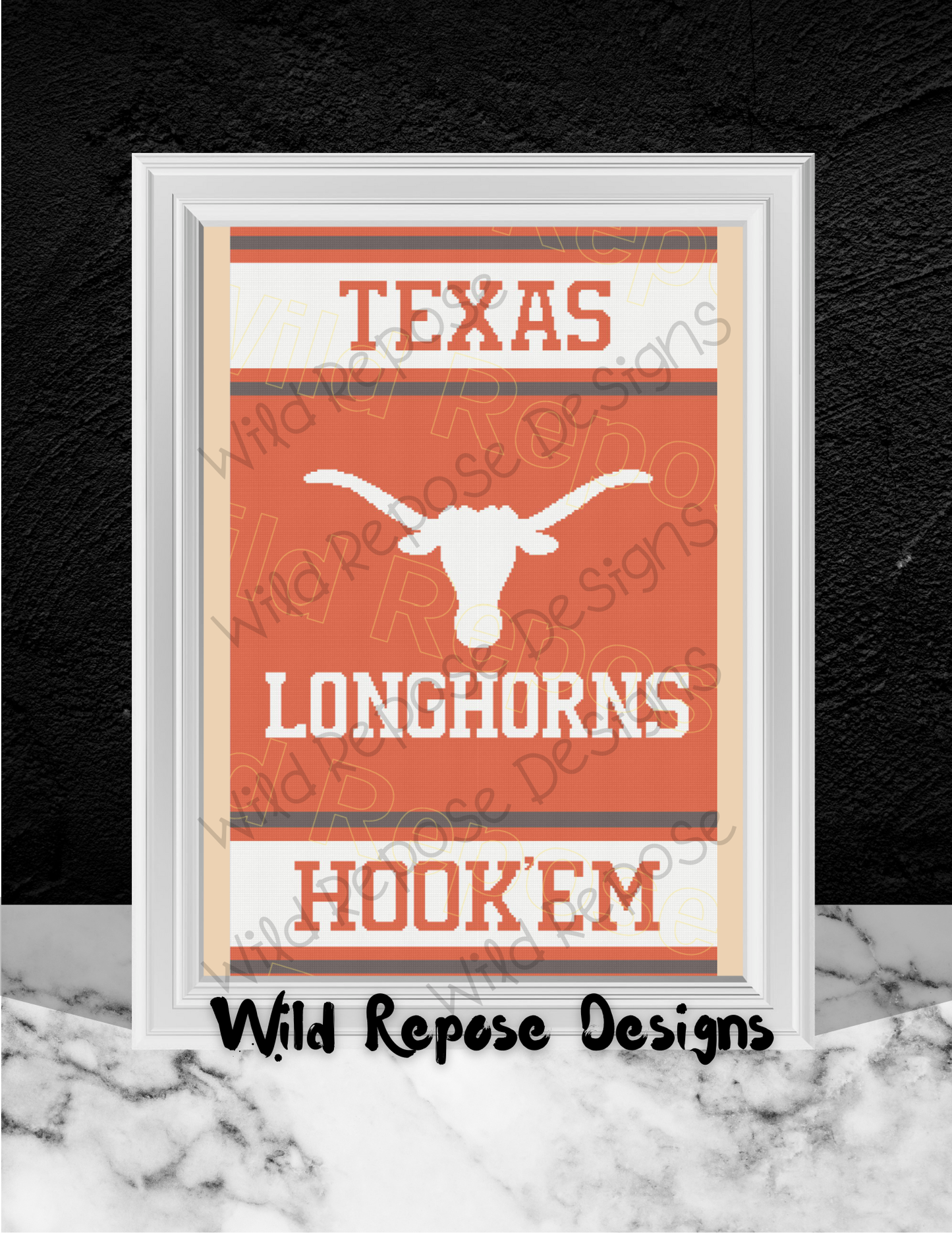 Texas Longhorns Hook' Em Crochet Pattern 220 x 340