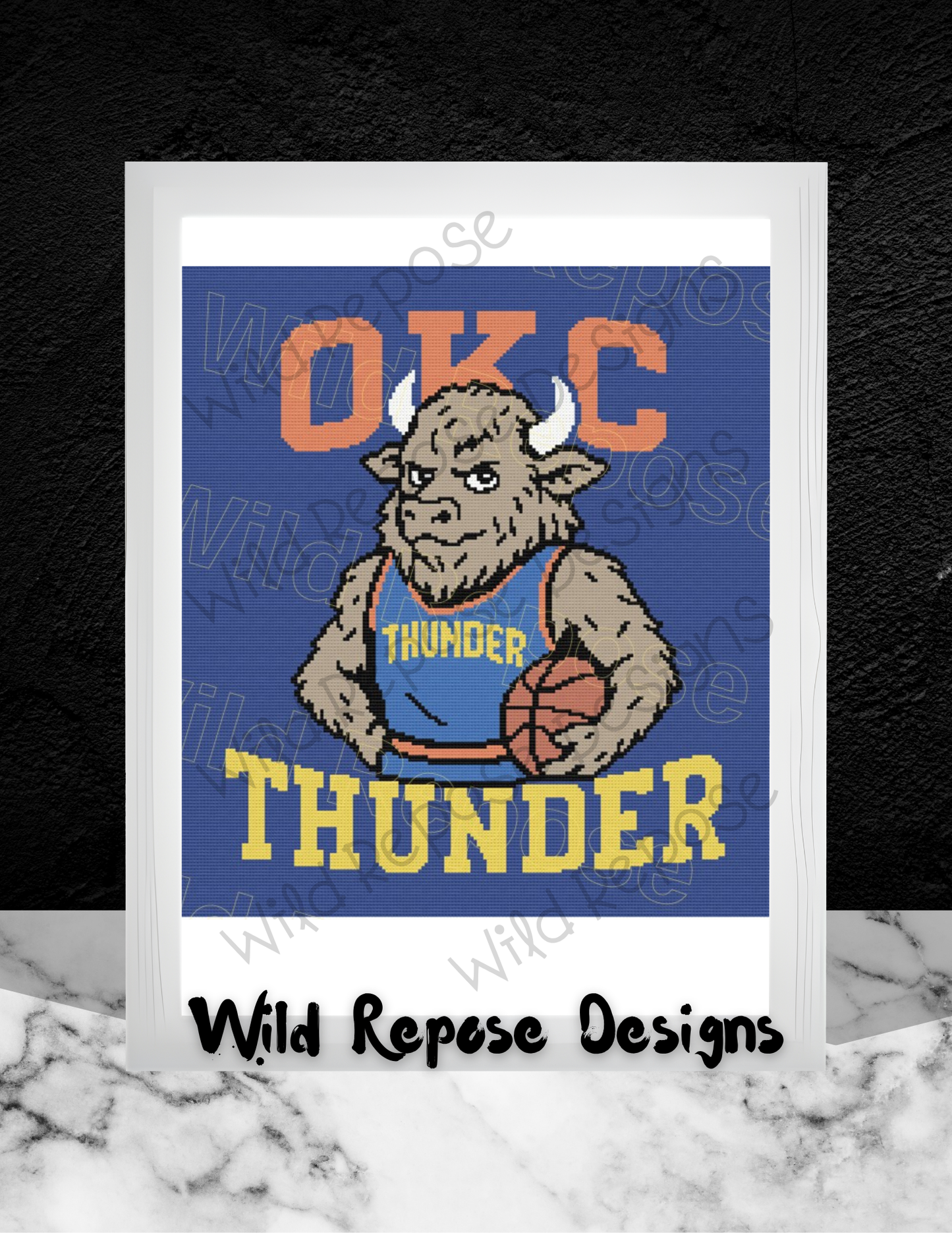 OKC Thunder Bison Crochet Pattern 190 x 200