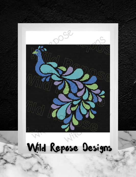 Peacock Abstract Crochet Pattern 180 x 180