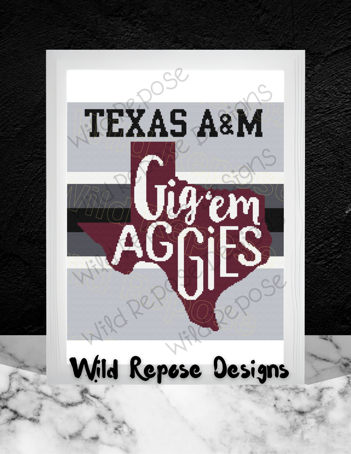 Texas A&M Aggies Crochet Pattern 190 x 200